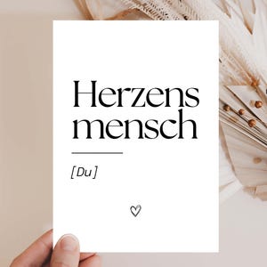 Herzensmensch Karte,  Beste Freundin, Beste Freundin Geburtstag, Beste Freundin Karte, Freundin Geschenk, Lieblingsmensch, Herzmensch