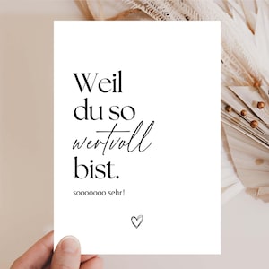 Ansichtkaart bemoediging, bemoedigend geschenk, troostkaart, bemoediging, moeilijke tijden, ik ben er voor je, troostkaart, omdat je zo waardevol bent