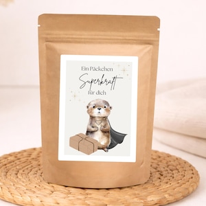 Hej.Otti® Tee Superkraft Mutmacher Geschenk, Trost, Mut machen, Gute Besserung, Aufmunterung Geschenk, Kraft wünschen, Tee Geschenk