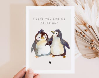 Love Card With Saying Penguin I Love You Like No Other One, Gift