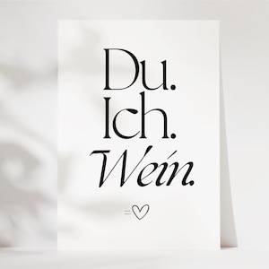 Postkarte Du Ich Wein Liebe, Geschenk Weinliebhaber, Karte für Ihn, Geschenk für Sie, Geschenk beste Freundin, Wein Geschenk