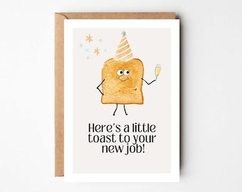 Funny card new job Little Toast, congratulations card new job colleague, card for job change, funny postcard, farewell card colleague