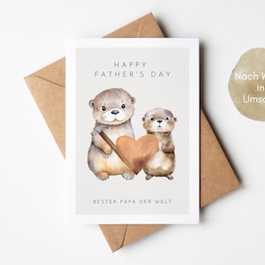 Vatertag Geschenk süße Otter Karte Bester Papa der Welt, Vatertagsgeschenk, Vatertag Karte, Vatertag Geschenkideen, Fathers day gift Bild 4