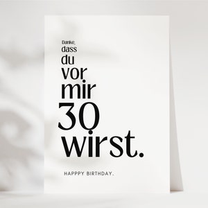 30 Geburtstag Postkarte, Grusskarte zum 30, Geburtstagsgeschenk 30, 30 Geburtstag Frau und Mann, lustige Geburtstagskarte zum 30. Geburtstag