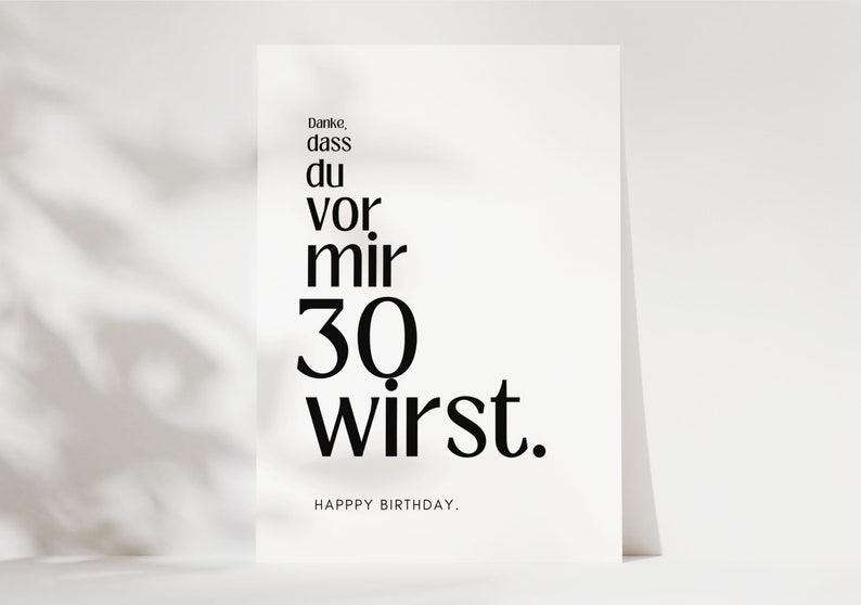 30 Geburtstag Postkarte, Grusskarte zum 30, Geburtstagsgeschenk 30, 30 Geburtstag Frau und Mann, lustige Geburtstagskarte zum 30. Geburtstag