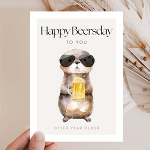 Hej.Otti® - Funny Birthday Card Happy Beersday, Birthday Card Man, Birthday Card, funny Birthday card, Happy Birthday funny