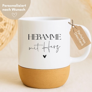 loulala® Mug Midwife with heart – Gift for midwife, thank you midwife, farewell gift midwife, personalized mug midwife