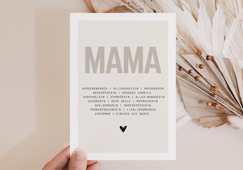 Geburtstagskarte Mama, Mama Weihnachtsgeschenk, Mutter Geschenk, Muttertagskarte, Mutter Geburtskarte, Mama Geschenk, Mama Karte