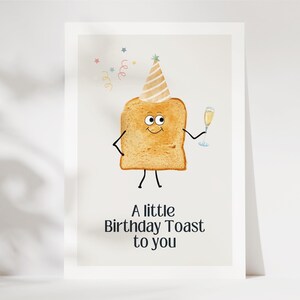 Carte d'anniversaire drôle Un petit toast d'anniversaire à vous, carte de voeux d'anniversaire, carte d'anniversaire, carte d'anniversaire drôle, joyeux anniversaire drôle image 2