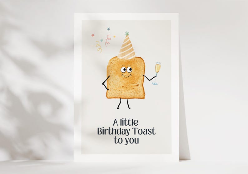 Carte d'anniversaire drôle Un petit toast d'anniversaire à vous, carte de voeux d'anniversaire, carte d'anniversaire, carte d'anniversaire drôle, joyeux anniversaire drôle image 2