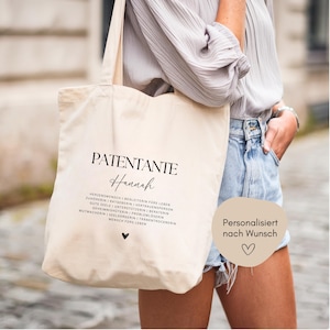 loulala® Godmother Gift, Ask Godmother, Gift for Godmother&#39;s Birth, Would you like to be my godmother? Personalized Jute Bag
