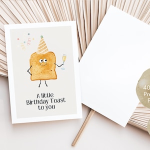 Carte d'anniversaire drôle Un petit toast d'anniversaire à vous, carte de voeux d'anniversaire, carte d'anniversaire, carte d'anniversaire drôle, joyeux anniversaire drôle image 4