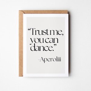 Cartolina divertente, fidati di me, puoi ballare, biglietto divertente, biglietto divertente, biglietto d'auguri, Aperol Spritz, regalo Aperol, biglietto con umorismo