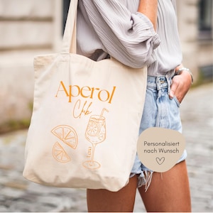 loulala® loulala Aperol Club personalisierter Jutebeutel mit Print, Aperol Jutebeutel, Aperol Geschenk, Aperol Geschenk beste Freundin