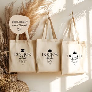 loulala® Doctor Graduation Gift Jute Bag with Print, Doctorate, Doctor Gift, Promotion, Doctorate Passed, Doctoral Thesis Completion