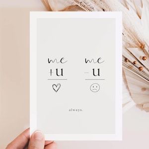 Ich liebe dich, Geschenk für Partner, Du fehlst, Jahrestag, Hochzeitstag Geschenk, I love you, Ich vermisse dich, Liebeskarte für Partner