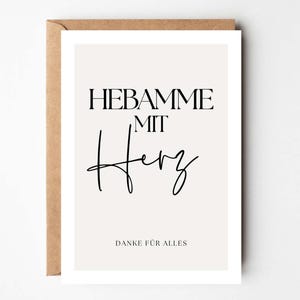 Cadeau de sage-femme merci, sage-femme merci, sage-femme avec cœur, anniversaire de sage-femme, carte d'anniversaire de sage-femme, carte de remerciement de sage-femme