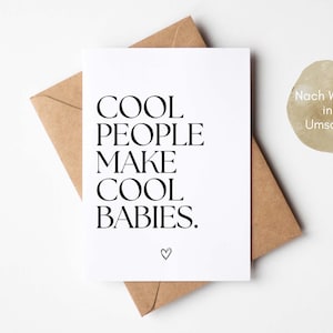 Geboortekaart Cool People mannelijke coole baby's, Ouders cadeau, Geboorte cadeau, Felicitatiekaart Baby, Fijne Geboorte