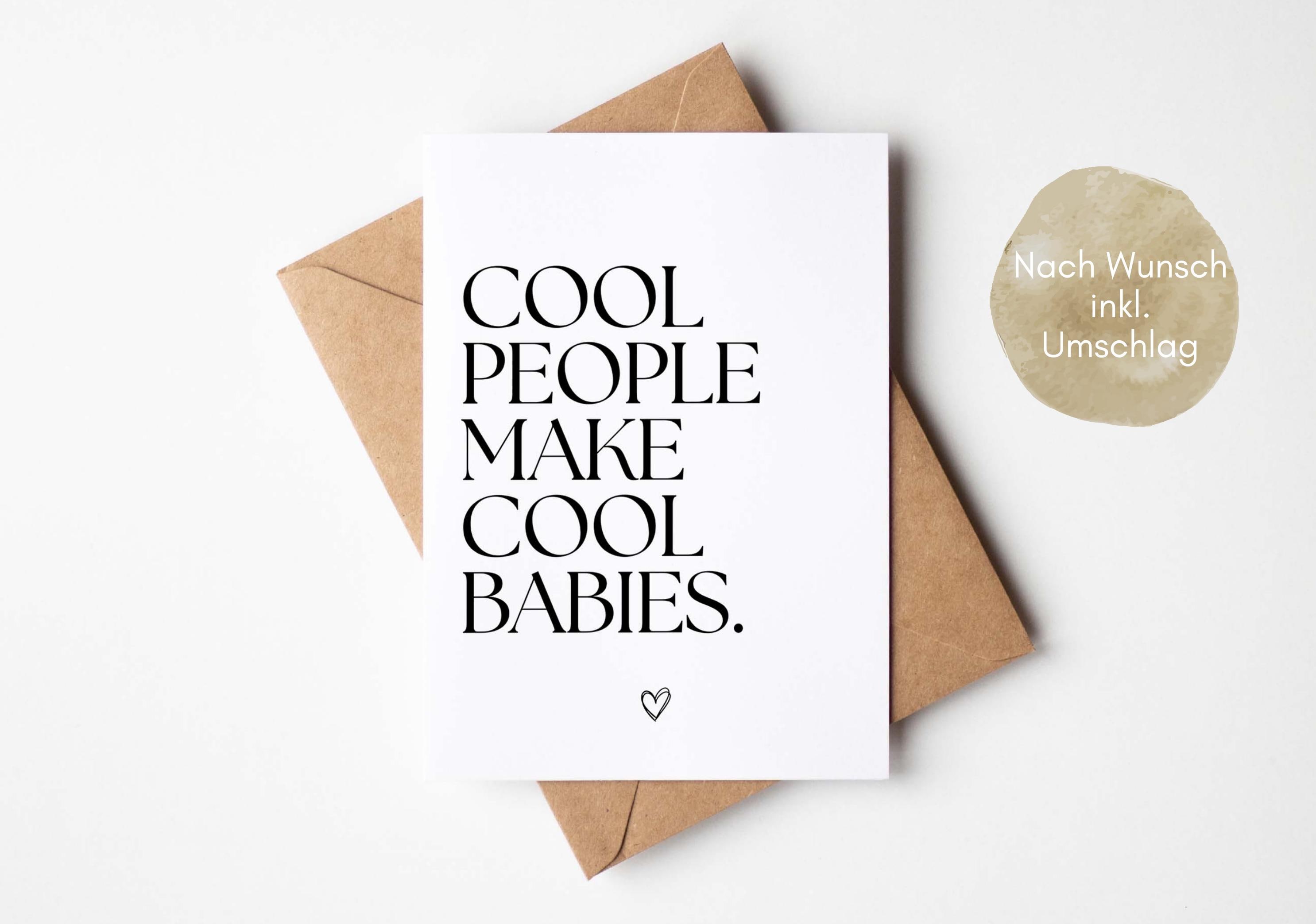 Karte zur Geburt Cool People male cool Babies, Eltern Geschenk, Geschenk zur Geburt, Glückwunschkarte Baby, Alles Gute zur Geburt