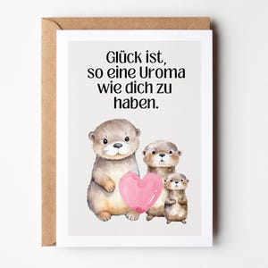 Süße Uroma Otter Karte Beste Uroma der Welt, Uroma Geschenk, du wirst Uroma, Uroma Geburtstag, Uroma Grußkarte, Uroma Geburtstagsgeschenk