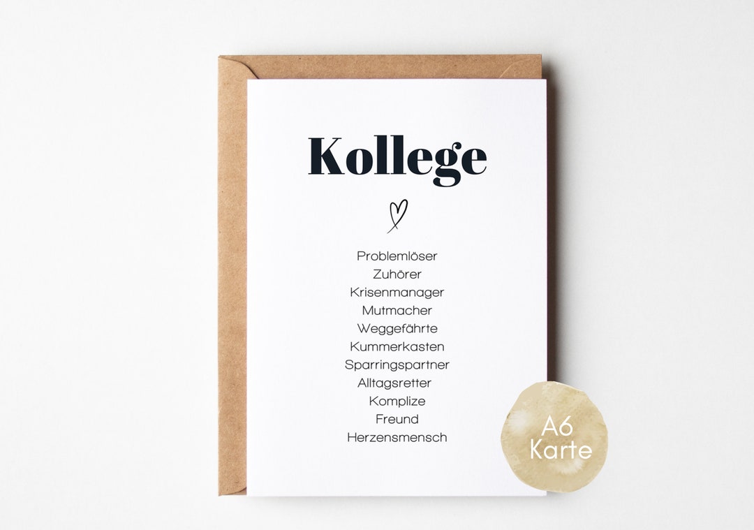 Gift for Colleague, Synonym Card for Colleague, Gift for Colleague on His Birthday, Farewell to