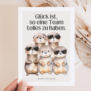 Team Geschenk süße Otter Bestes Team, Mitarbeiter Geschenk, Team Geschenk, Grußkarte Team, Kollegen Karte, Team danke sagen