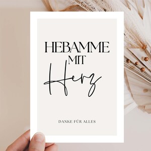 Cadeau de remerciement pour sage-femme, merci sage-femme, sage-femme avec cœur, anniversaire de sage-femme, carte d'anniversaire de sage-femme, carte de remerciement de sage-femme