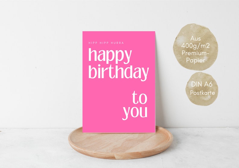Geburtstagskarte pink für Herzensmenschen, Happy Birthday beste Freundin, Geburtstagsgeschenk für Frauen, Postkarte DINA6 Bild 8
