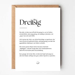 Regalo per il 30° compleanno, divertente biglietto di auguri per il 30° compleanno. Compleanno, trentesimo compleanno, biglietto di auguri per il 30° compleanno cartolina regalo