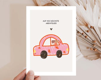 loulala® Off to the next adventure card, farewell card, moving card, new paths card, travel card cute dachshund, new beginning, new start