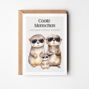 Carte de voeux Les gens cool ont des enfants cool, cadeau parents, cadeau de naissance, carte de voeux bébé, félicitations parents
