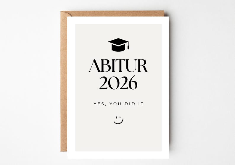 Abitur gift cute otter card, Abitur passed, Abitur graduation, Abitur congratulations card, Abitur 2025 - postcard DINA6 - loulala® Beige-schwarze Karte