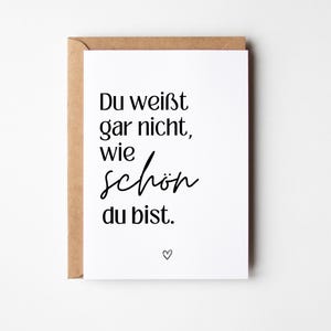Mutmacher Postkarte du weiß gar nicht wie schön du bist, Beste Freundin Geschenk, Liebeskarte, Mutmacher Geschenk, Mut machen, du bist toll