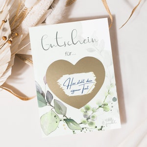 Bon personnalisé | Cartes à gratter à écrire sur soi I Carte d'anniversaire personnalisée I Carte chèque cadeau