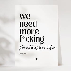 Postkarte Mutmacher We need more f*cking Mutausbrüche, Trostkarte, Mut machen, du schaffst das, Neuanfang, Motivations Karte, Affirmationen Bild 2