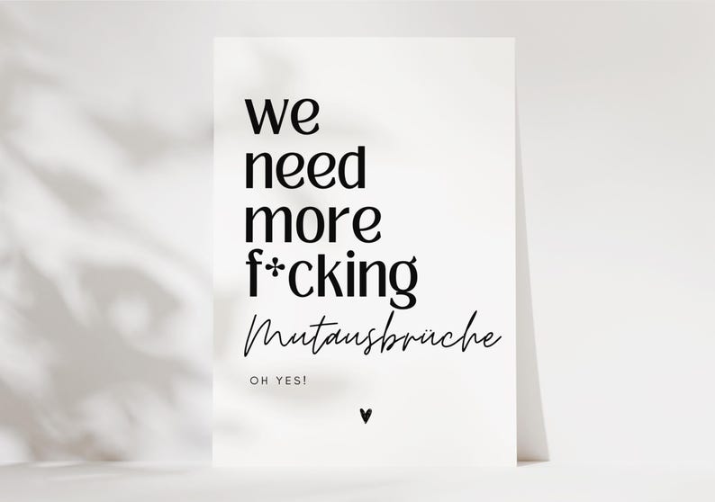 Postkarte Mutmacher We need more f*cking Mutausbrüche, Trostkarte, Mut machen, du schaffst das, Neuanfang, Motivations Karte, Affirmationen Bild 2