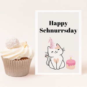 Birthday card "Happy Schurrsday", gift for cat lovers, cat card for birthday, happy birthday card DINA6