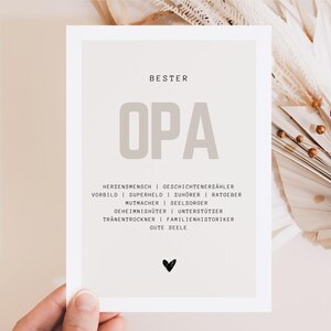 Bester Opa Geschenk Grußkarte A6 – Geschenk für Opa, Opa Geburtstag, Opa Geschenk, Bester Opa Karte, Opa Weihnachtsgeschenk, Synonymkarte