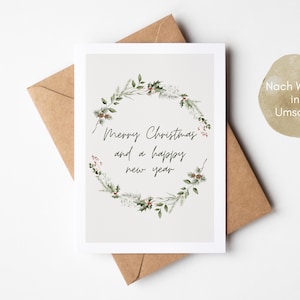 Elegante Weihnachtskarte minimalistische, Frohe Weihnachten, Weihnachtskarte, Weihnachtsgruß, Weihnachtsgeschenk, Merry Christmas