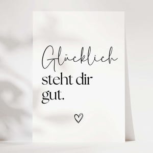 Carte postale encourageante : Le bonheur vous va bien, cadeau encourageant, carte de consolation, encourager, nouveau départ, prendre de nouvelles voies, amour de soi, force