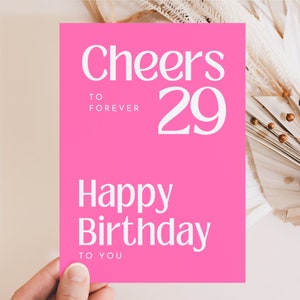 Carte d'anniversaire rétro pour ceux qui vous sont proches, Joyeux anniversaire meilleur ami, carte d'anniversaire pour femme, Cheers to forever 29 - carte postale A6