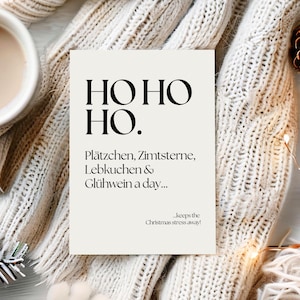 Carte de Noël amusante, carte de Noël, vœux de Noël, carte de Noël minimaliste avec un dicton amusant, carte de Noël pleine d'esprit