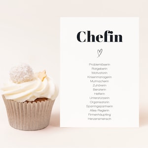 Karte für Chefin, Synonymkarte Chefin, Geschenk für Chefin zum Geburtstag, der Chefin danke sagen, Chefin Abschied - DIN A6 Postkarte