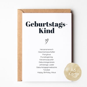 Cartão postal de aniversário para criança, cartão de aniversário, cartão de felicitações de aniversário, presente de aniversário - incluindo envelope conforme desejado