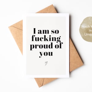 Tarjeta de ánimo "Estoy tan jodidamente orgulloso de ti", regalo para amigos, regalo para tu persona favorita, estoy orgulloso de ti