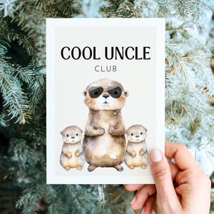 Tarjeta de felicitación del tío Cool Uncle Club con nutrias lindas, regalo del tío, serás un tío, tío regalo, cumpleaños del tío, tarjeta del tío