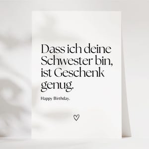 Carte d'anniversaire drôle sœur, carte d'anniversaire frère, sœur cadeau, frère cadeau, carte d'anniversaire drôle avec dicton