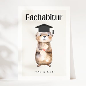 Fachabitur Geschenk süße Otter Karte, Fachabitur bestanden, Fachabitur Abschluss, Fachabitur Glückwunschkarte Karte, Fachabitur Karte