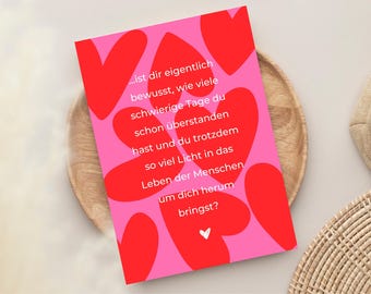 Tarjeta de ánimo para novia, tarjeta para levantar el ánimo, tarjeta de condolencias, regalo para novia, regalo para mejor amiga, tarjeta sincera con una frase.