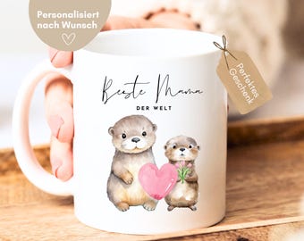 Hej.Otti® Mom Gift Cute Mug with Otter Design Best Mom in the World, Mother's Day Gift, Mother's Day Present, Mom's Birthday, Mom Mug
